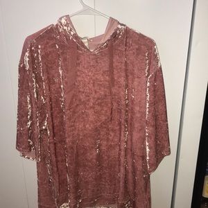 Velvet mid sleeve sweatshirt